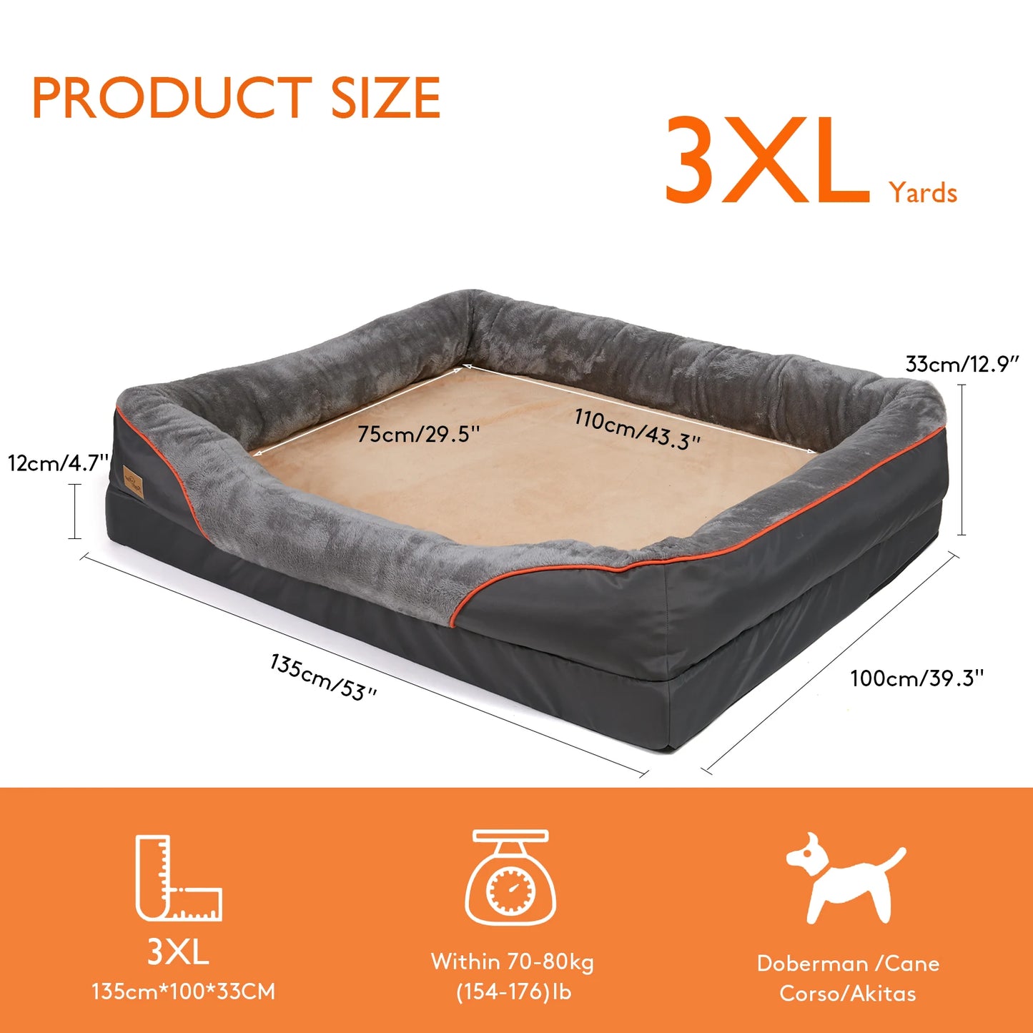 Letto Ortopedico per Cani in Memory Foam – Sfoderabile, Impermeabile e Ultra Morbido