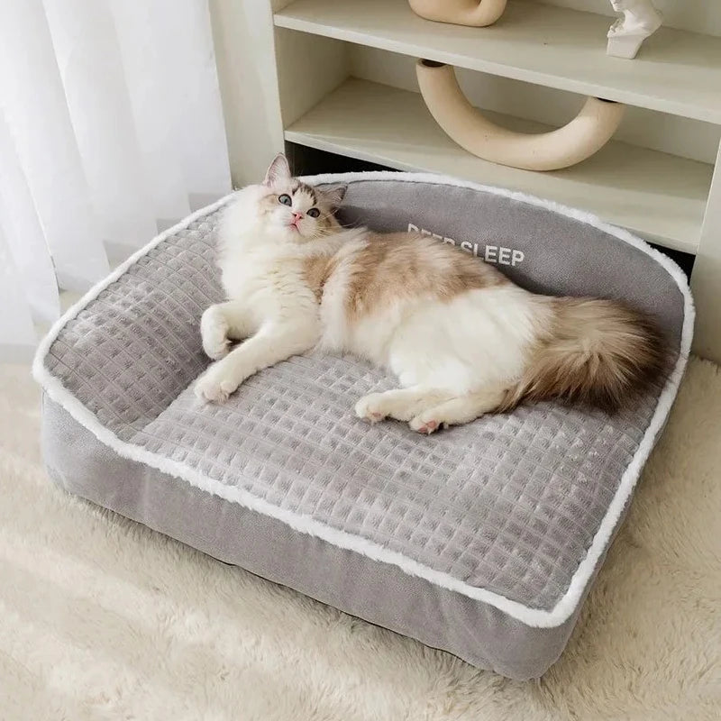 Cuccia Invernale Morbida per Cani e Gatti – Letto Traspirante in Velluto con Coperta, Lavabile e Confortevole