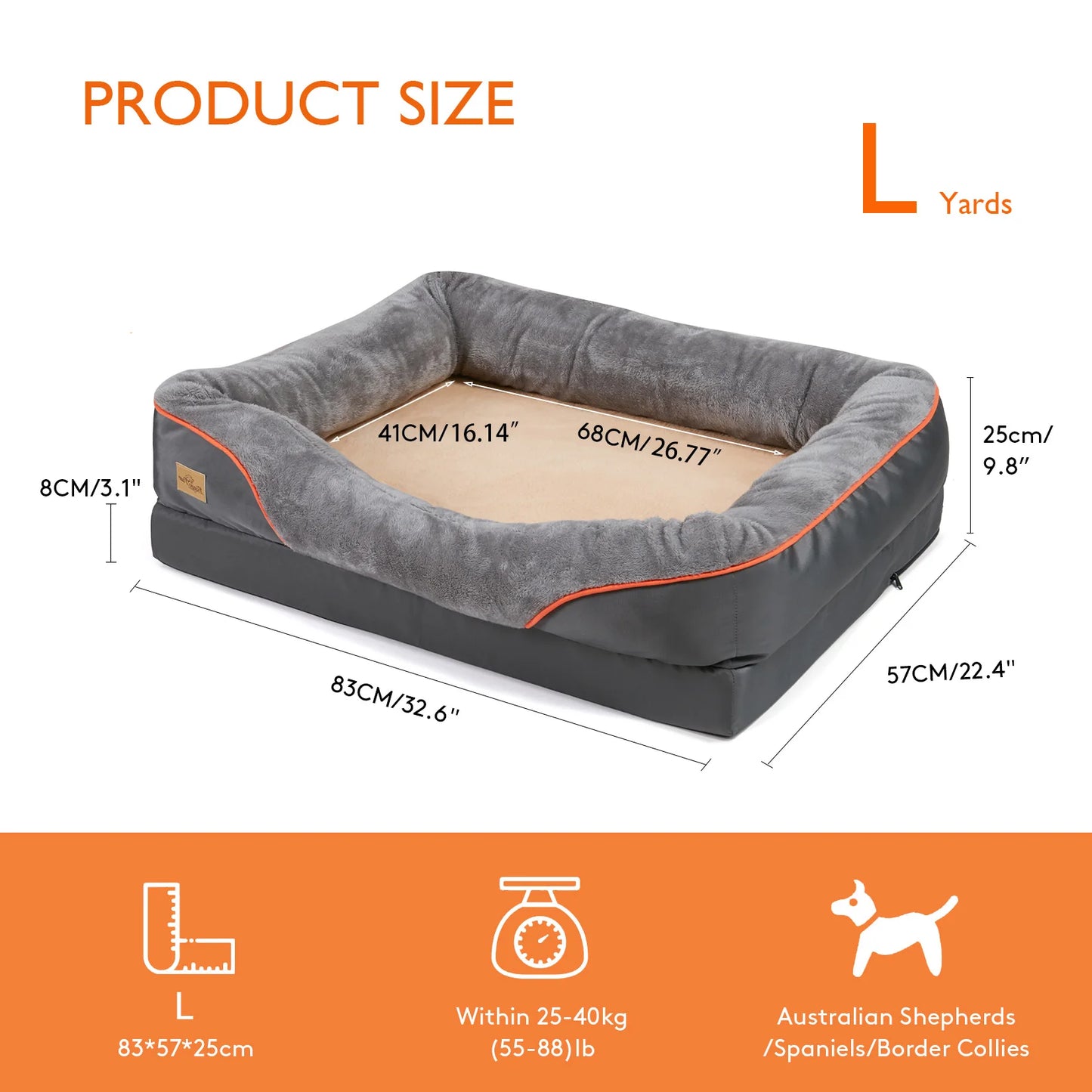 Letto Ortopedico per Cani in Memory Foam – Sfoderabile, Impermeabile e Ultra Morbido