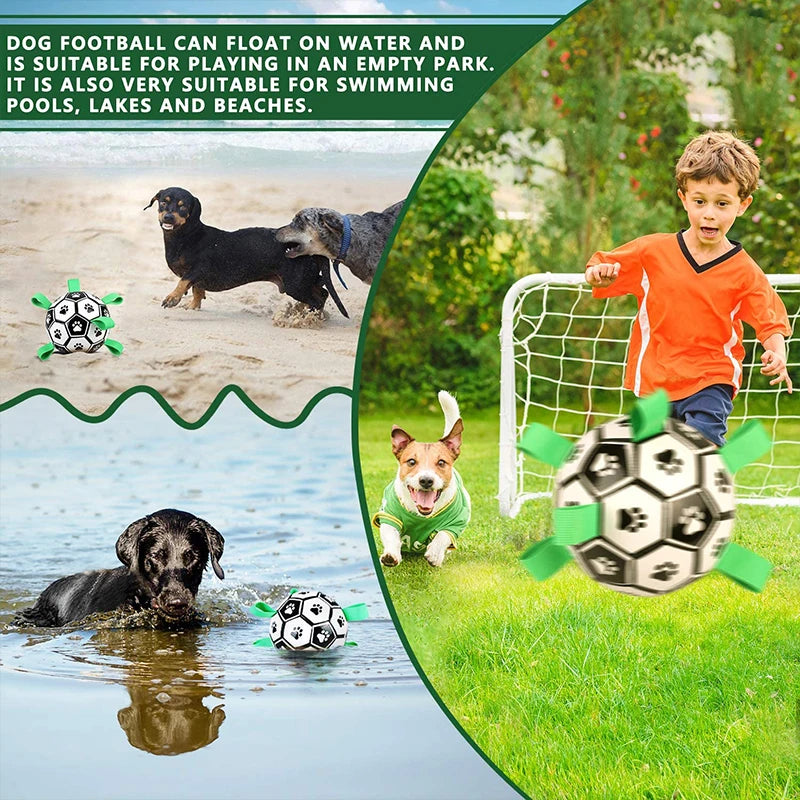 Palla da Calcio Interattiva per Cani – Giocattolo da Masticare per Allenamento all’Aperto e Dentizione