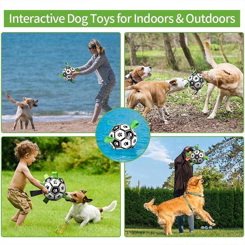 Palla da Calcio Interattiva per Cani – Giocattolo da Masticare per Allenamento all’Aperto e Dentizione