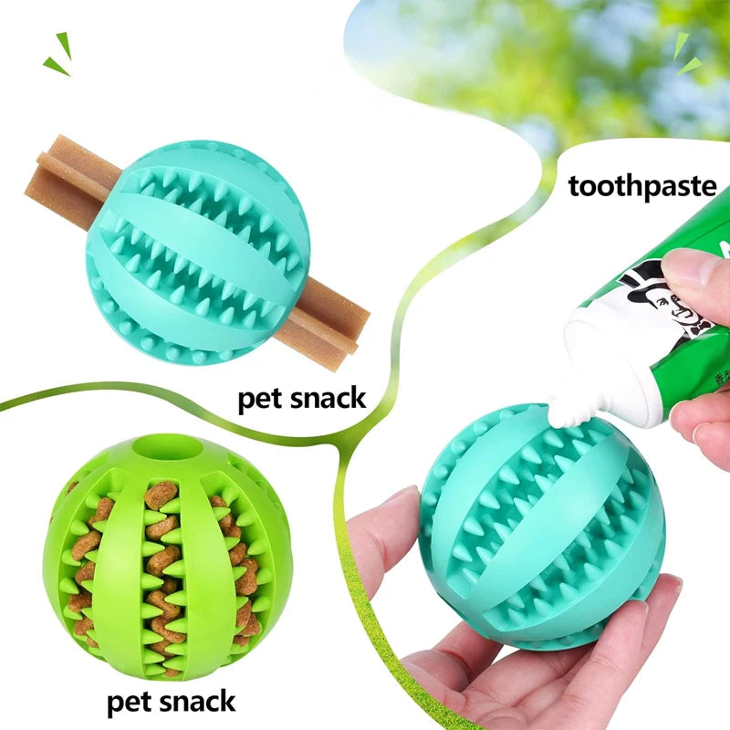 Palla da Masticare in Gomma Naturale per Cani – Giocattolo Interattivo per Pulizia Denti, Dentizione Cuccioli e Snack